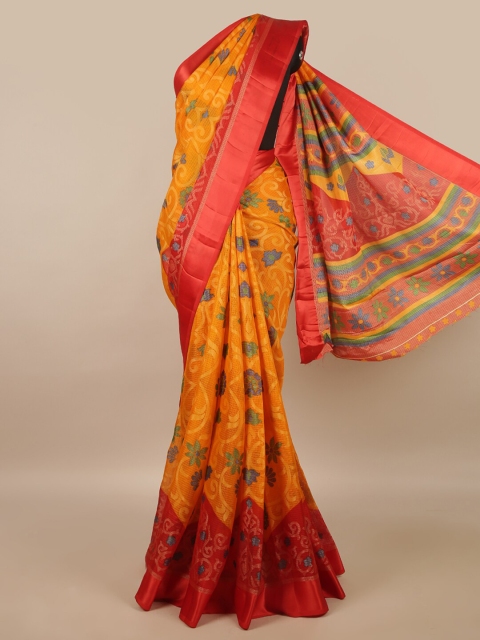 

Pothys Mustard & Red Ethnic Motifs Saree