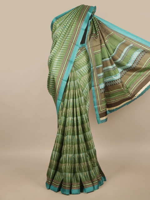 

Pothys Green & Blue Cotton Blend Saree