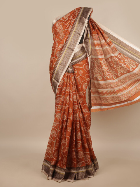 

Pothys Rust & Beige Woven Design Saree
