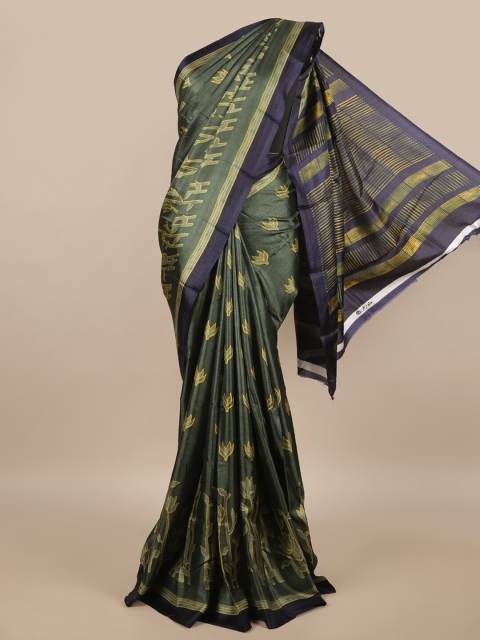

Pothys Green & Blue Ethnic Motifs Printed Saree