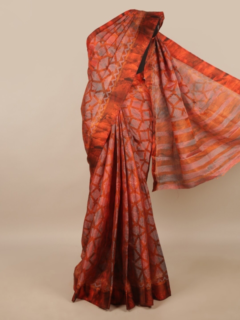 

Pothys Rust & Pink Woven Design Saree