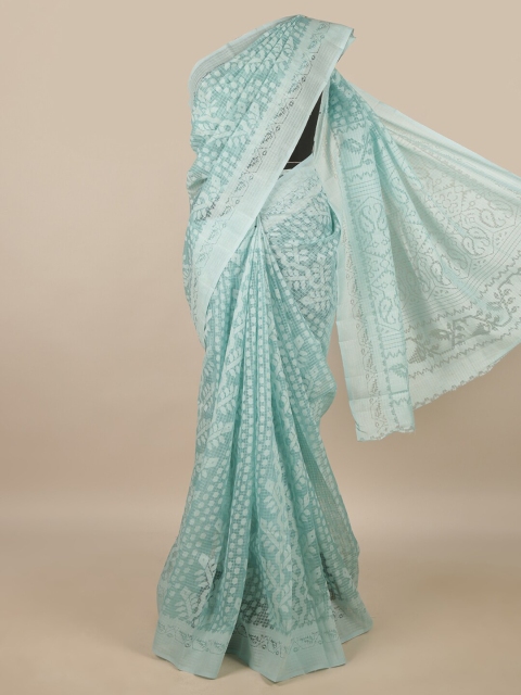 

Pothys Blue & White Ethnic Motifs Saree