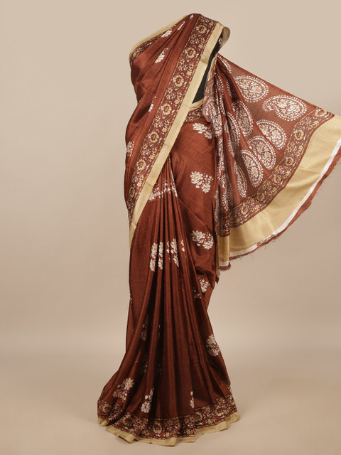 

Pothys Brown & Beige Floral Saree