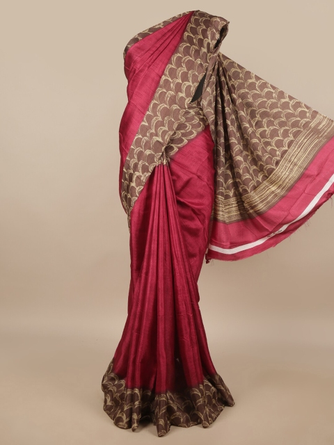 

Pothys Pink & Brown Printed Saree