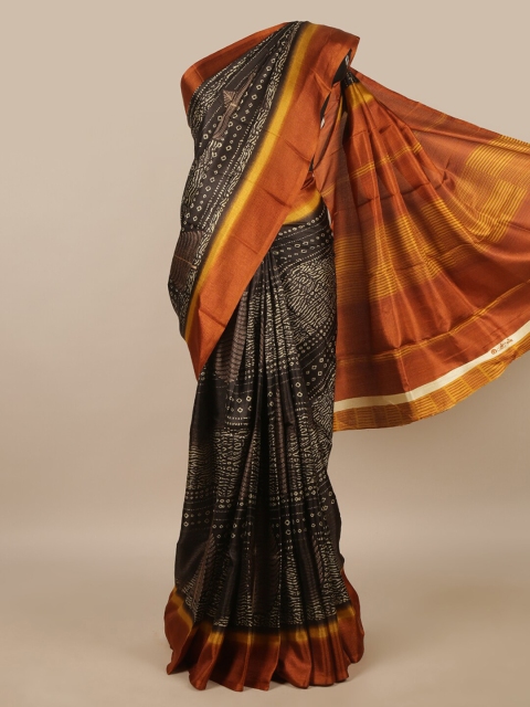 

Pothys Brown & Yellow Cotton Blend Saree
