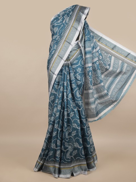 

Pothys Blue & White Floral Saree