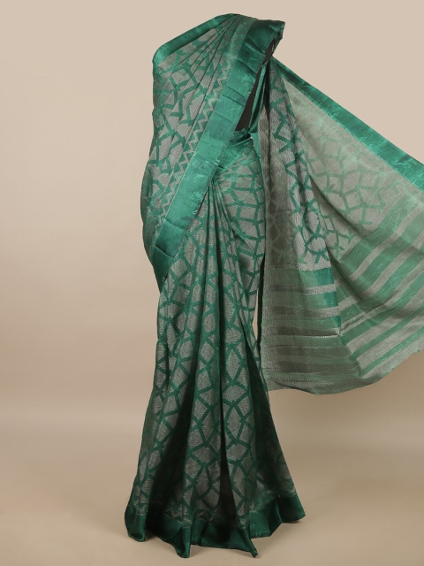 

Pothys Green & White Printed Saree