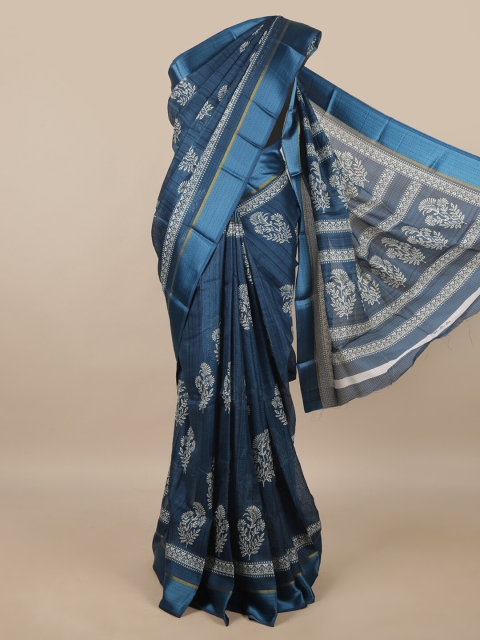 

Pothys Blue & White Floral Saree