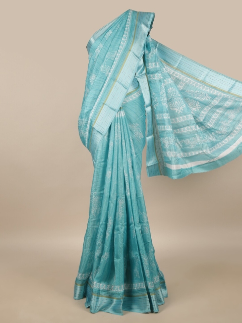 

Pothys Blue & White Floral Saree