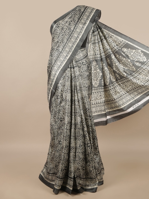 

Pothys Grey & White Floral Saree