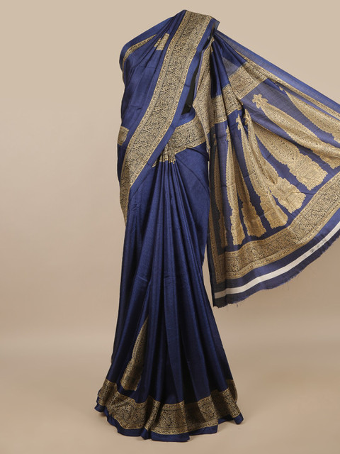 

Pothys Blue & Gold Woven Design Saree