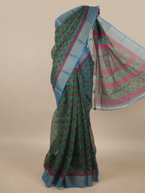 

Pothys Women Green Printed Cotton Blend Saree