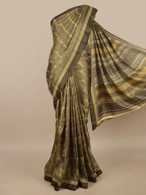 

Pothys Green & Olive Green Printed Zari Saree