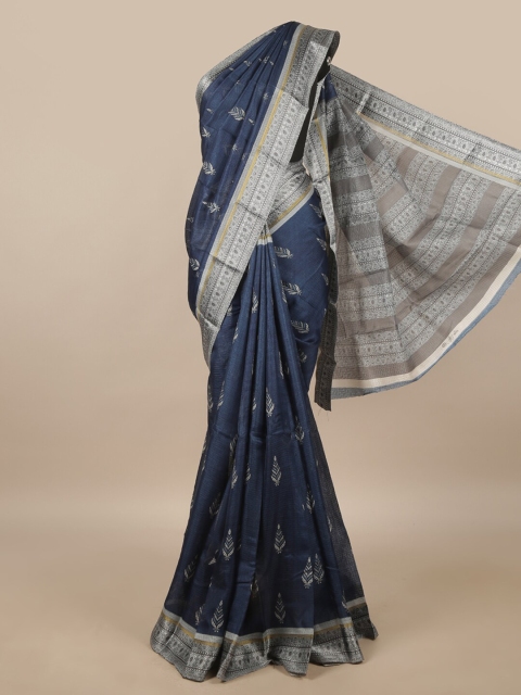 

Pothys Blue Floral Patchwork Saree