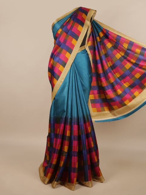 

Pothys Blue & Pink Printed Saree