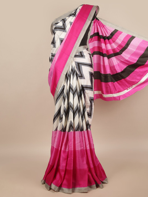 

Pothys Pink & White Saree