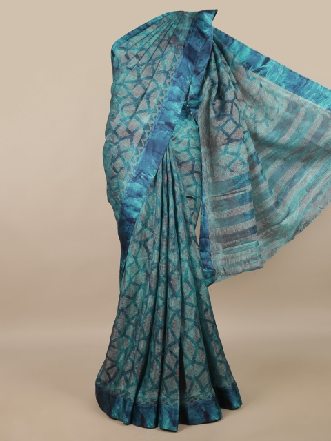 

Pothys Blue & White Woven Design Cotton Blend Saree