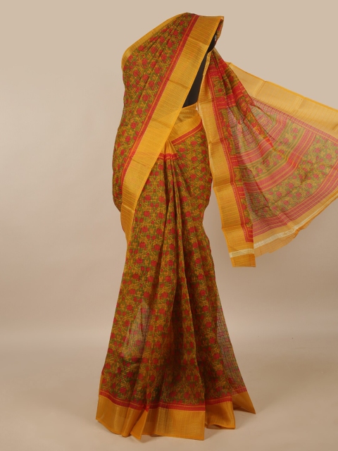 

Pothys Mustard Ethnic Motifs Saree