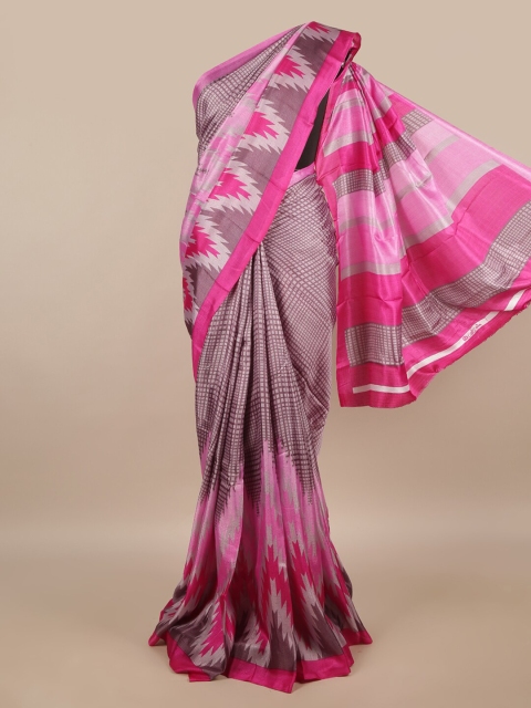 

Pothys Pink & Mauve Checked Saree