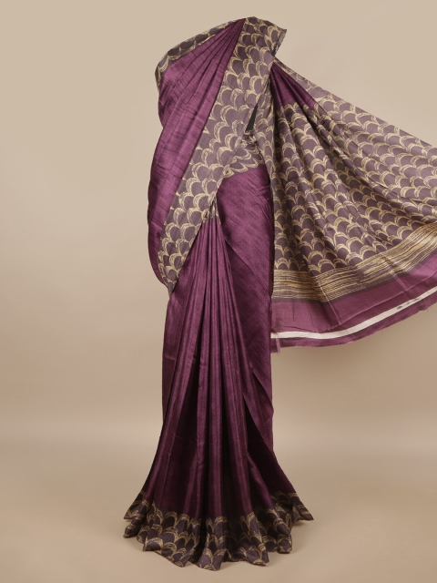 

Pothys Purple & Cream-Coloured Saree