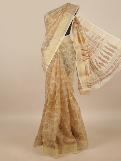 

Pothys Cream-Coloured & Beige Ethnic Motifs Saree