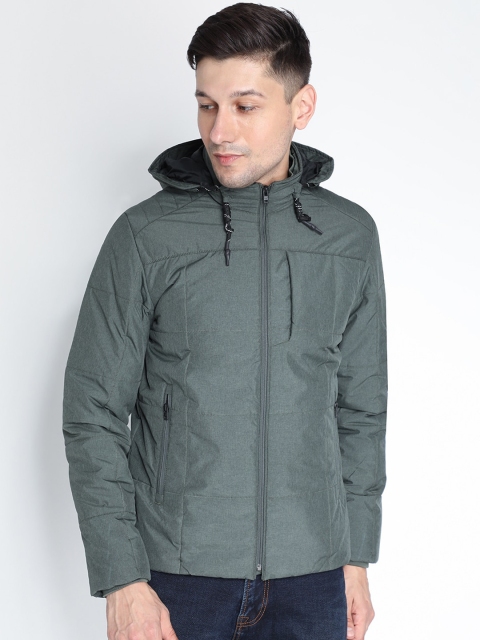 

LURE URBAN Men Olive Green Biker Jacket