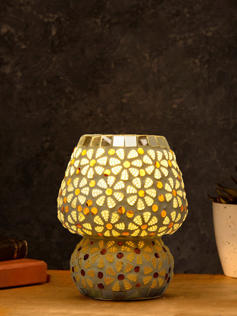 

green girgit Multicoloured Moroccan Table Lamp, Multi