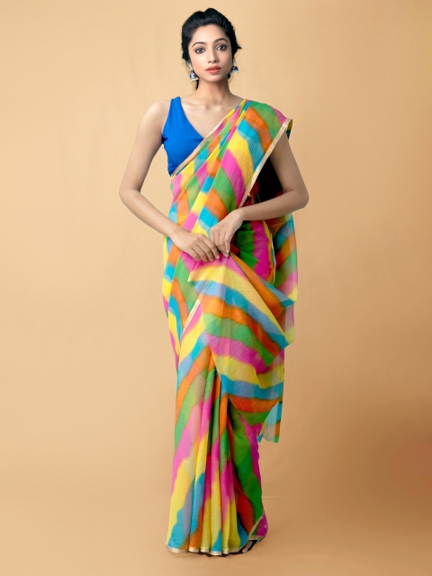 

Unnati Silks Multicoloured Chiffon Saree, Multi