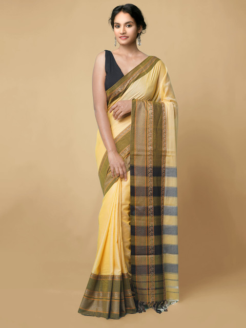 

Unnati Silks Peach Pure Cotton Narayan Peth Saree