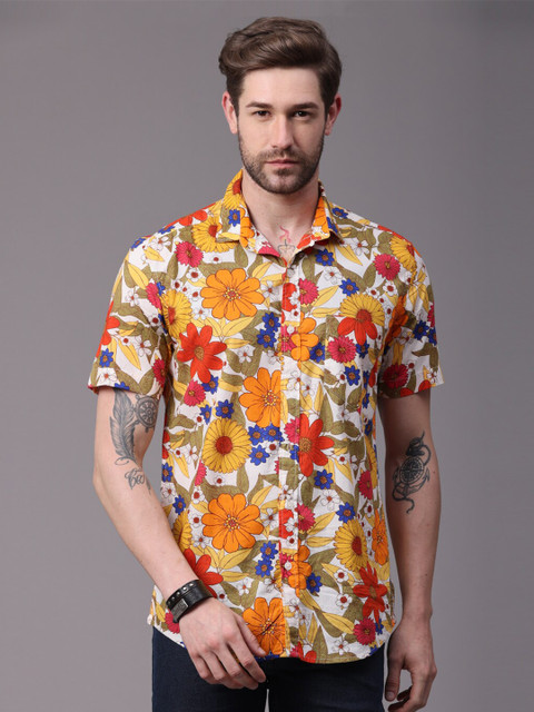 

FOGA Men Multicoloured Slim Fit Floral Printed Casual Shirt, Multi
