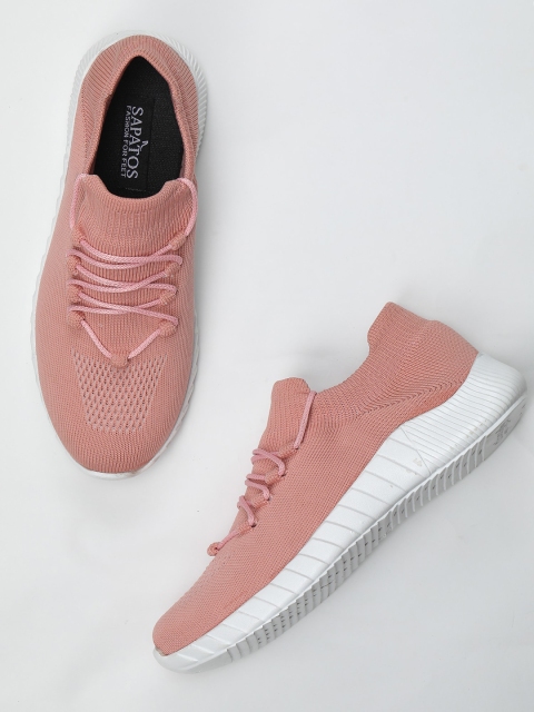 

SAPATOS Women Pink Woven Design Sneakers