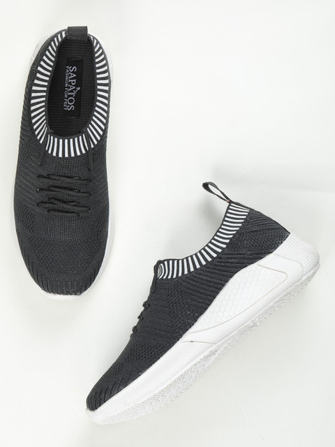 

SAPATOS Women Black Textured Sneakers
