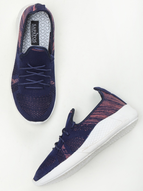 

SAPATOS Women Navy Blue Woven Design Sneakers