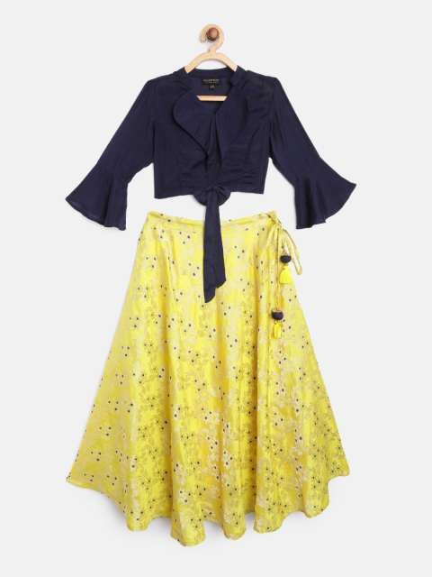

Readiprint Fashions Girls Yellow & Blue Ready to Wear Lehenga Choli