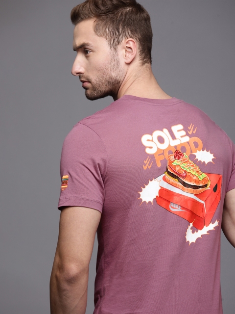 

Nike Men Purple & Orange AS M NSW S.O. PK 2 Typography Printed Pure Cotton T-shirt