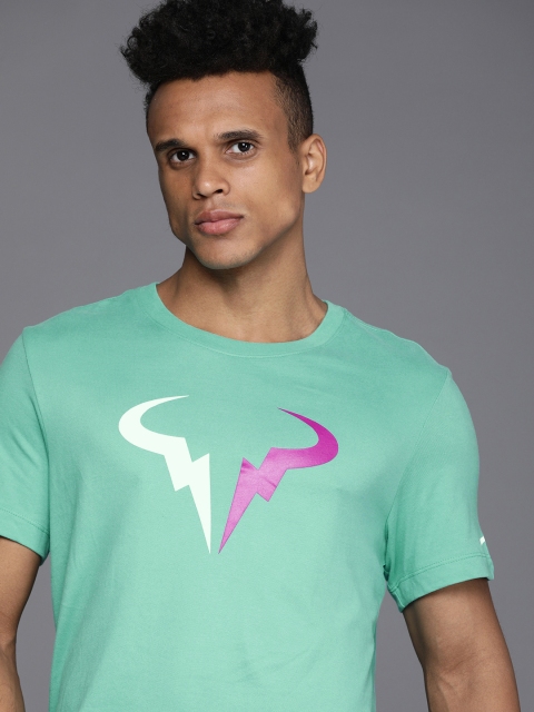 

Nike Men Green & White Printed AS M NKCT DF TEE RAFA SSNL Tennis T-shirt