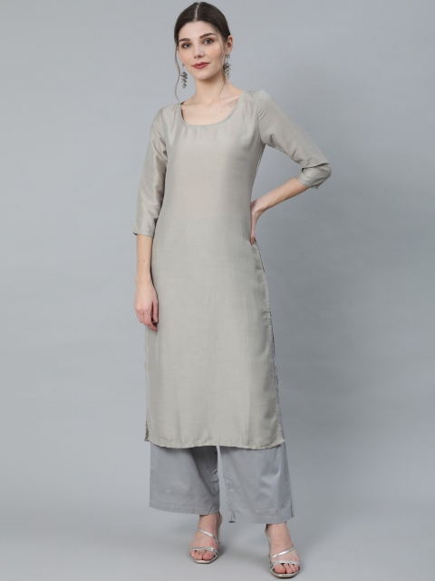

Luni Women Grey Kurta With Jacket