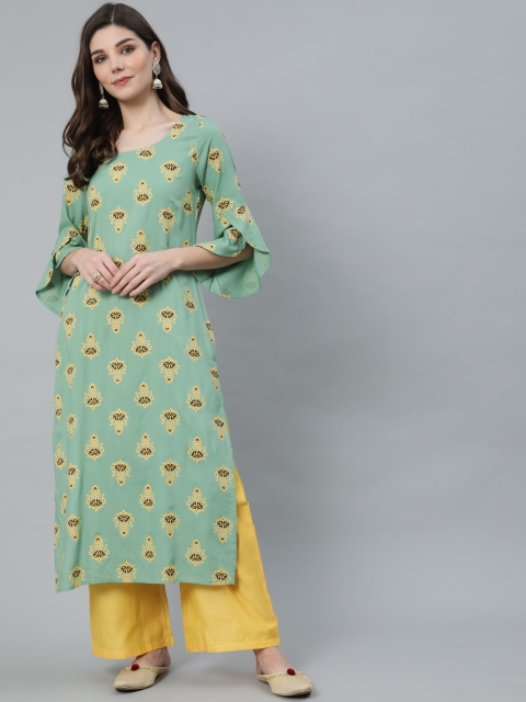 

Luni Women Green Ethnic Motifs Printed Kurta