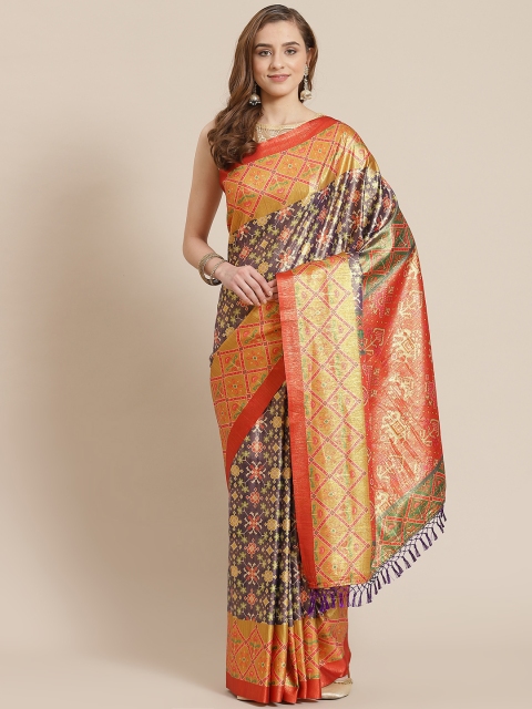 

SHANGRILA Yellow & Orange Silk Cotton Ready to Wear Saree