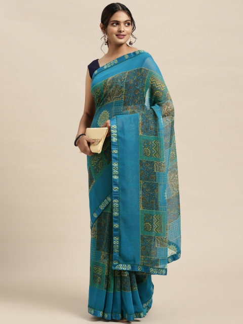 

Triveni Blue Pure Georgette Saree
