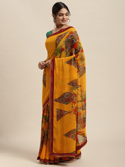 

Triveni Yellow Pure Georgette Saree