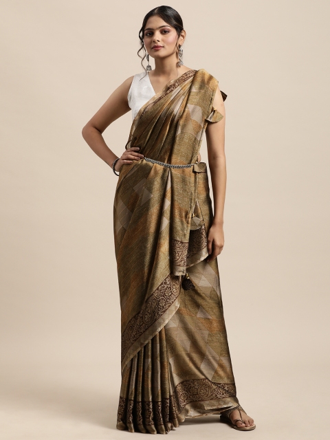 

Triveni Copper-Toned Printed Saree