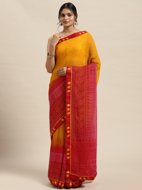 

Triveni Yellow Pure Georgette Saree