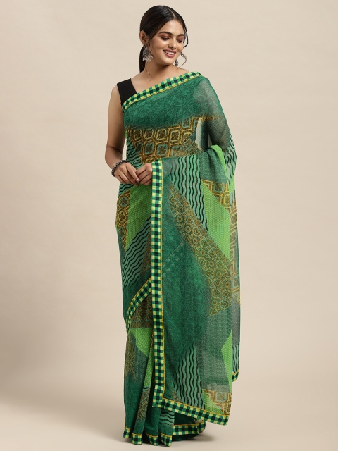 

Triveni Green Pure Georgette Saree