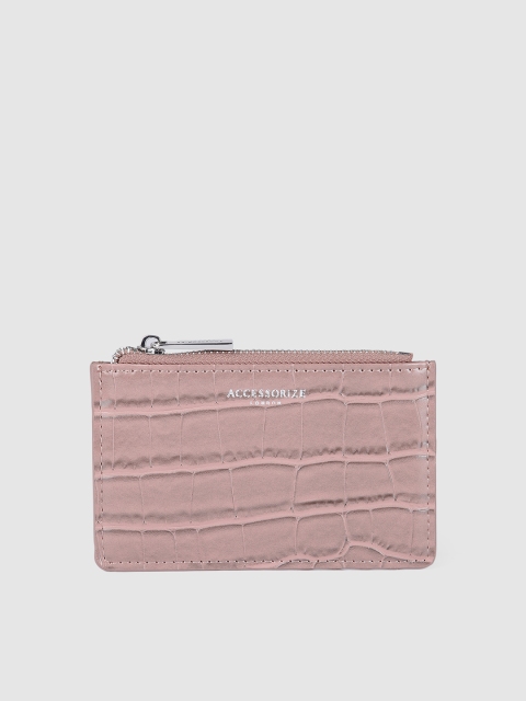 

Accessorize Women Mauve Animal Textured PU Card Holder