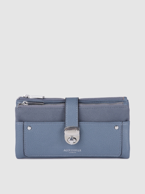 

Accessorize Women Blue Solid Two Fold Wallet