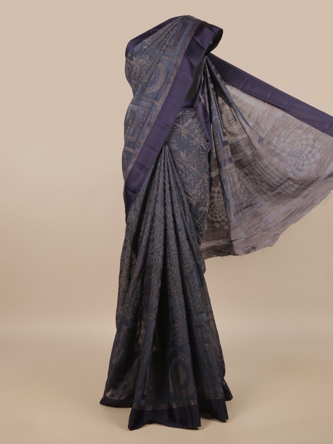 

Pothys Violet Jute Silk Geometric Pattern Saree
