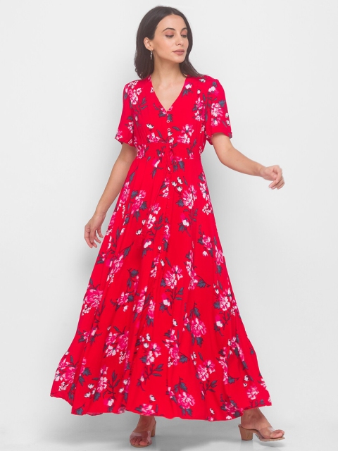 

LYKKEIN Multicoloured Floral Maxi Dress, Multi