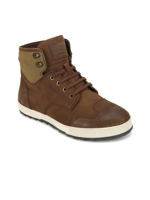 

Royal Enfield Men Brown Leather Flat Boots