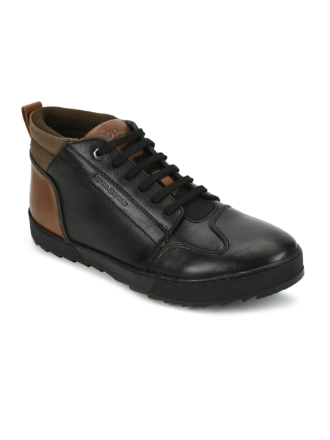 

Royal Enfield Men Black Colourblocked Leather Sneakers